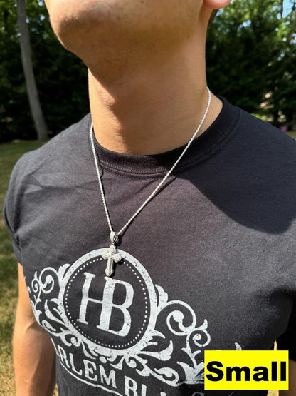 Hip Hop MOISSANITE Baguette Gothic Iced Out Cross Pendant - 925 Silver - 3 Sizes 1.5"-3"