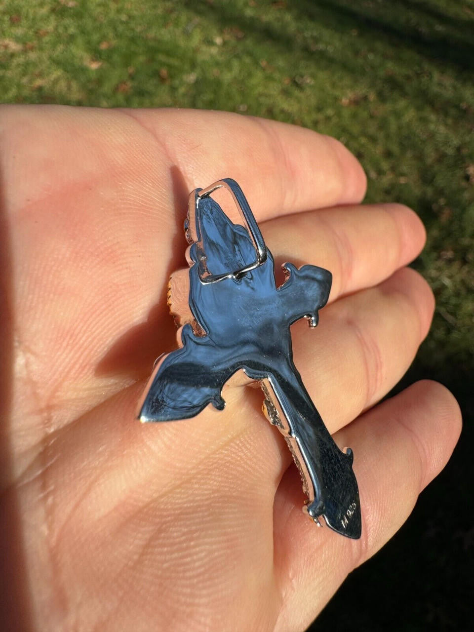 Hip Hop MOISSANITE Cross W. Rose Thorns Pendant Iced Necklace Real 925 Silver / 14k Gold