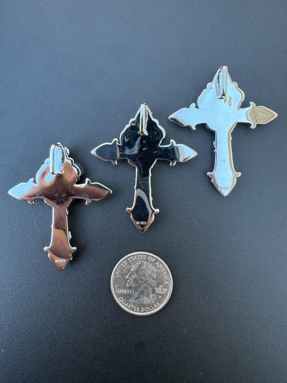 Hip Hop MOISSANITE Cross W. Rose Thorns Pendant Iced Necklace Real 925 Silver / 14k Gold