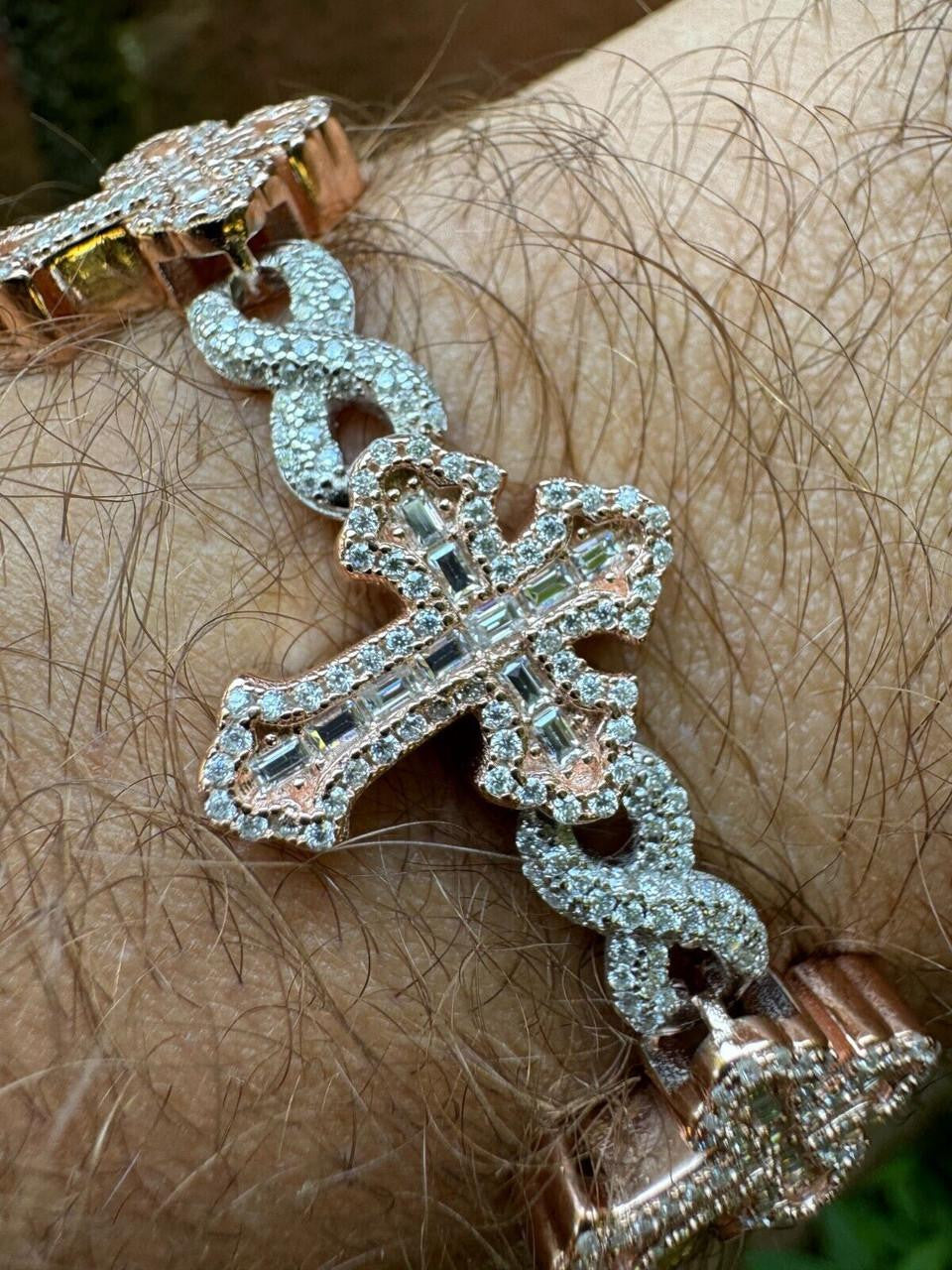 Pierce Eternity CDL シルバー925 Silver 925 Iced Bracelet Link Infinity Cross Gothic MOISSANITE アクセサリー