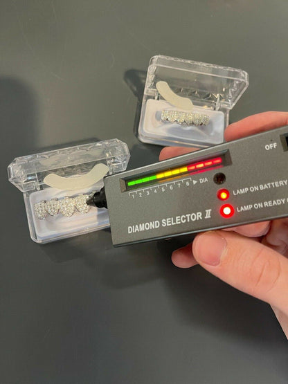 Hip Hop MOISSANITE GRILLZ Pass Diamond Test Teeth Top and Bottom Hip Hop 925 Silver Iced