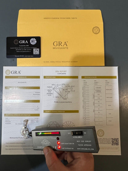 Hip Hop MOISSANITE Hip Hop Boxing Gloves Pendant Necklace Iced 925 Silver/ Gold Plating