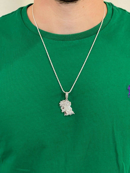 Hip Hop Moissanite Iced Bust Down 2.5ct Jesus Face Pendant Pass Diamond Test Silver Gold