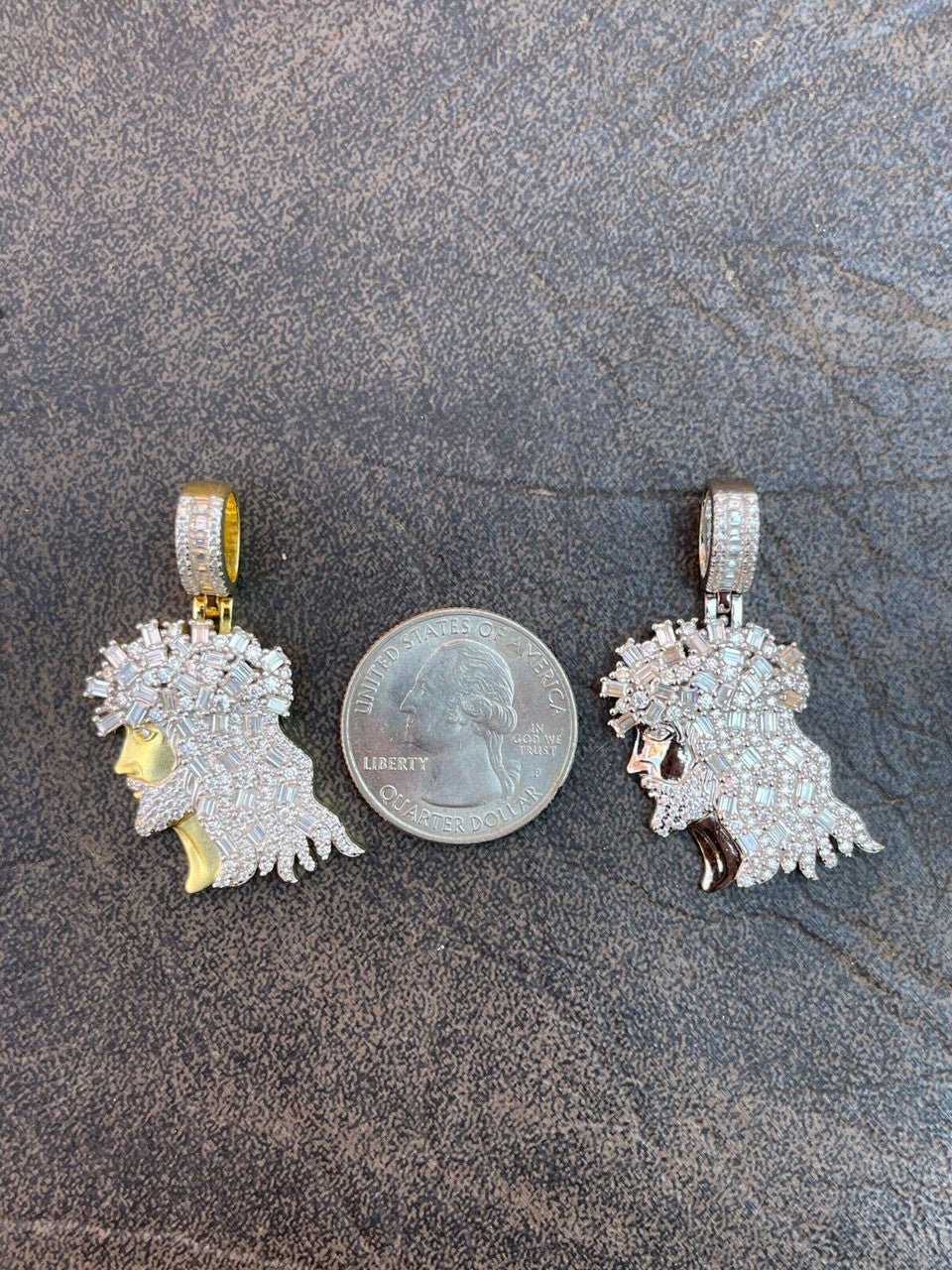 Hip Hop Moissanite Iced Bust Down 2.5ct Jesus Face Pendant Pass Diamond Test Silver Gold