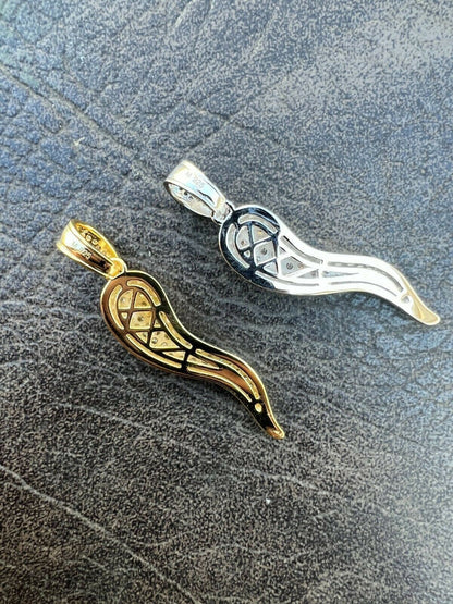 Hip Hop MOISSANITE Iced Hip Hop Cornicello Italian Horn Pepper Pendant Pass Diamond Test