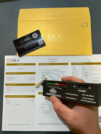 Hip Hop MOISSANITE Iced Silver Skateboard Pendant Hi Hop Gold Necklace Pass Diamond Test