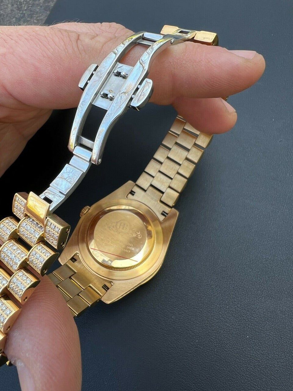 Hip Hop MOISSANITE Mens Presidential Automatic Watch Gold Iced Hip Hop Pass Diamond Test