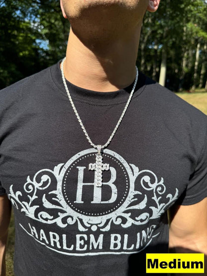 Hip Hop MOISSANITE Miami Cuban Prong Set Iced Out Cross Pendant - 925 Silver - 3 Sizes 1.25"-3.25"