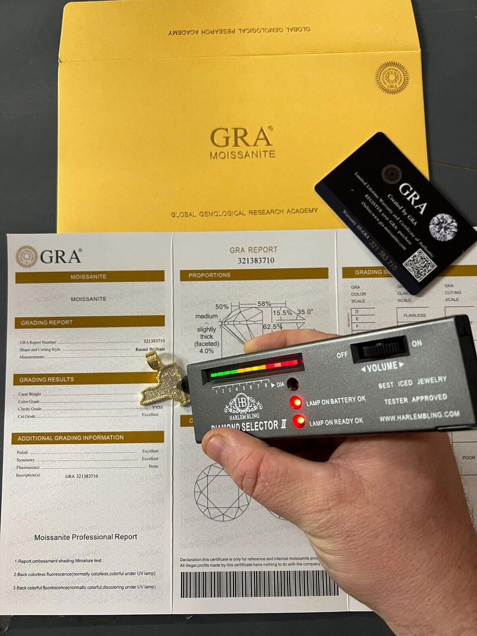 Hip Hop MOISSANITE Real 925 Silver / 14k Gold Hip Hop New York State Shape Pendant Iced