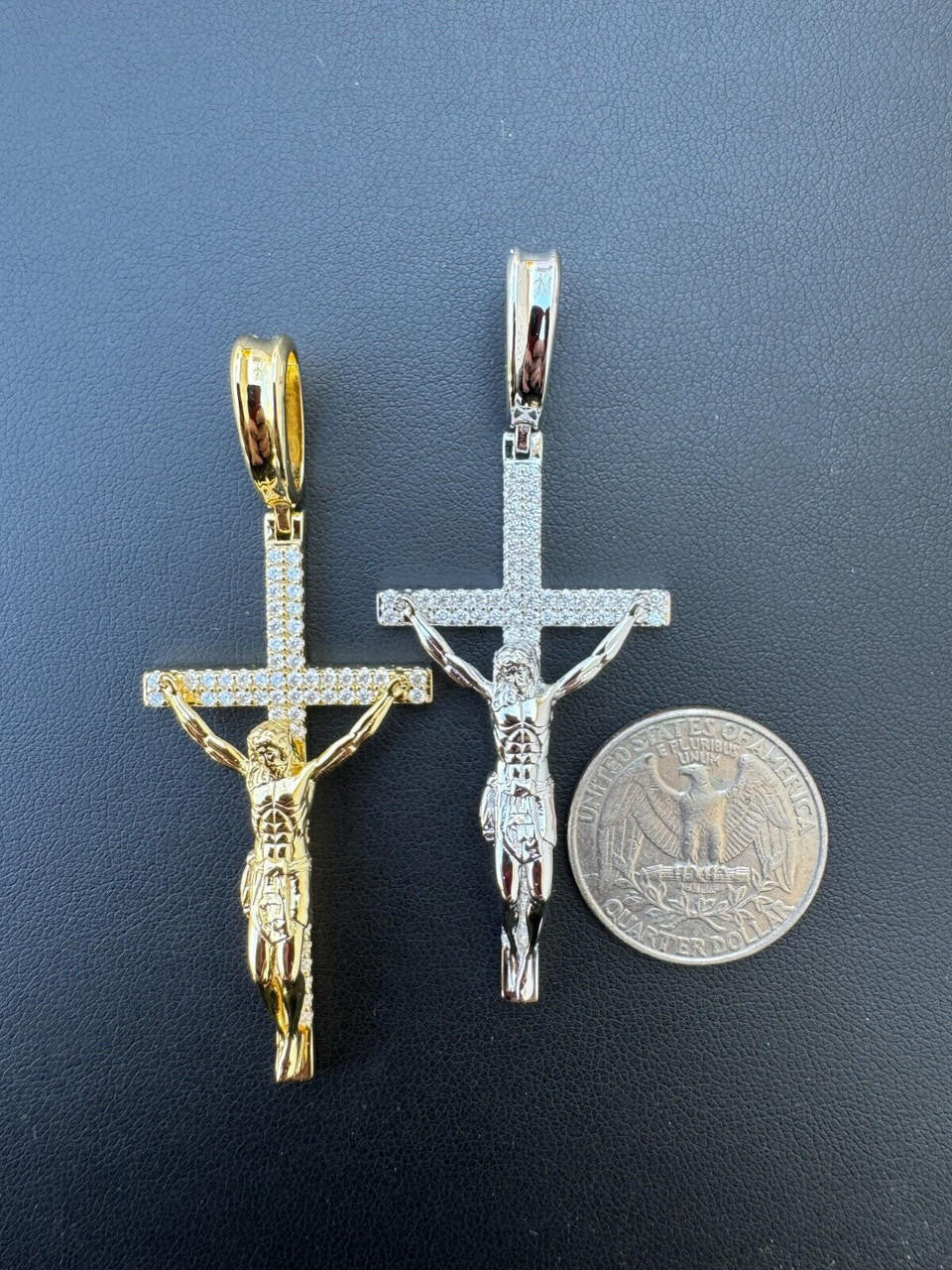 Hip Hop Moissanite Real Iced Jesus On Cross Pendant - Real 925 Silver 2" Mens Necklace