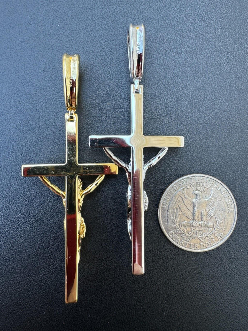 Hip Hop Moissanite Real Iced Jesus On Cross Pendant - Real 925 Silver 2" Mens Necklace