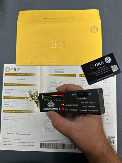 Hip Hop MOISSANITE Real Solid 10k Gold Saint Michael Slaying Dragon Pendant - 3 Sizes