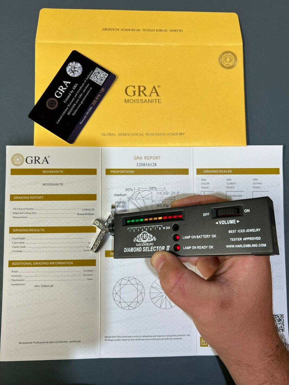 Hip Hop MOISSANITE Silver Gold Real Iced Diamond Tennis Cross Pendant Pass Diamond Test