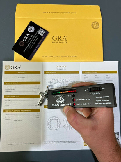 Hip Hop MOISSANITE Silver Gold Real Iced Diamond Tennis Cross Pendant Pass Diamond Test