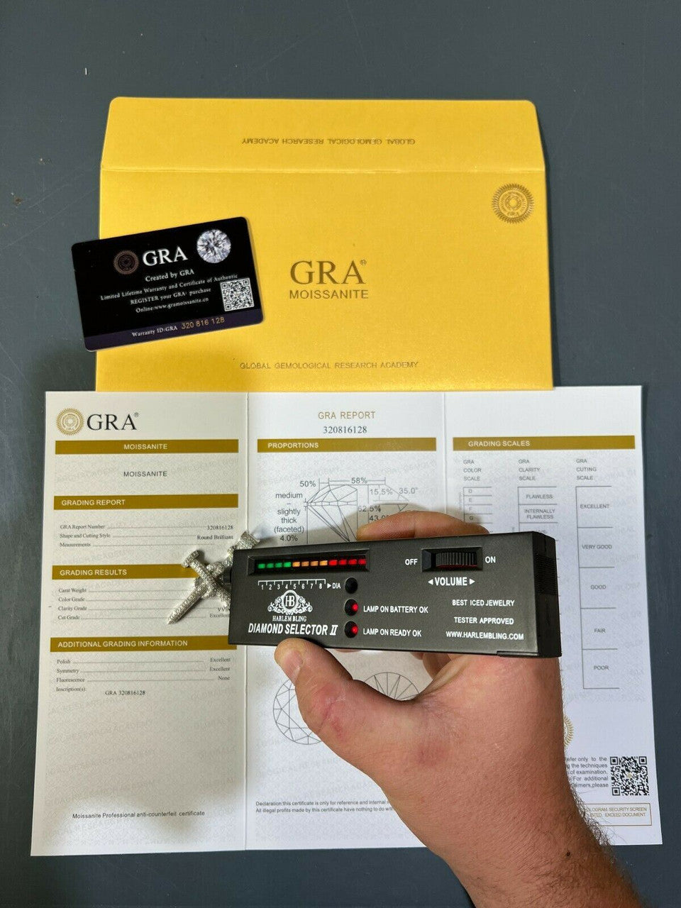 Hip Hop MOISSANITE Silver Gold Real Iced Hip Hop Nail Cross Pendant Pass Diamond Tester