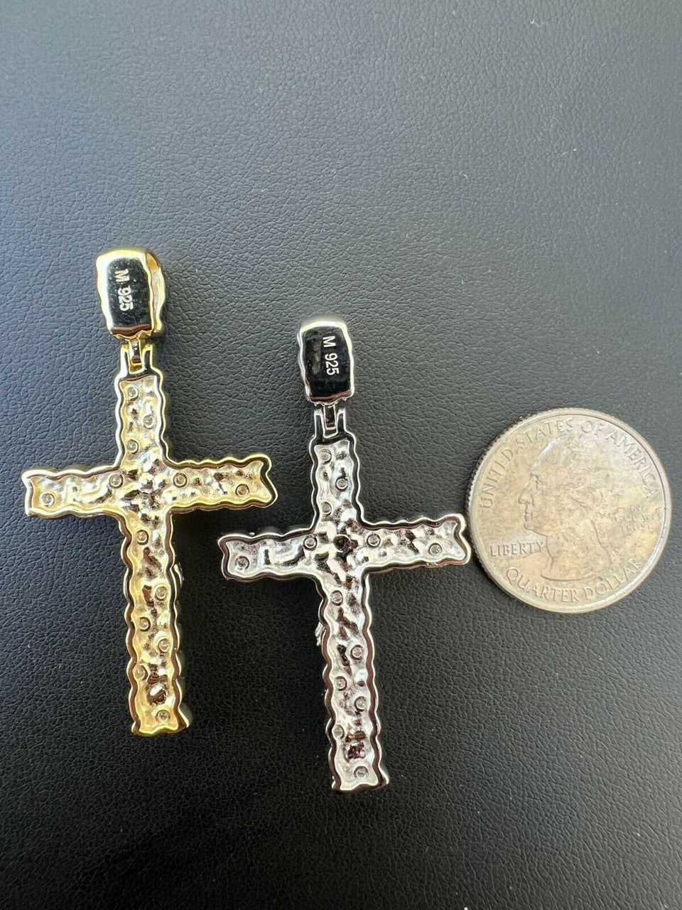 Hip Hop MOISSANITE Silver Gold Real Iced Nugget Jesus On Cross Pendant Pass Diamond Test