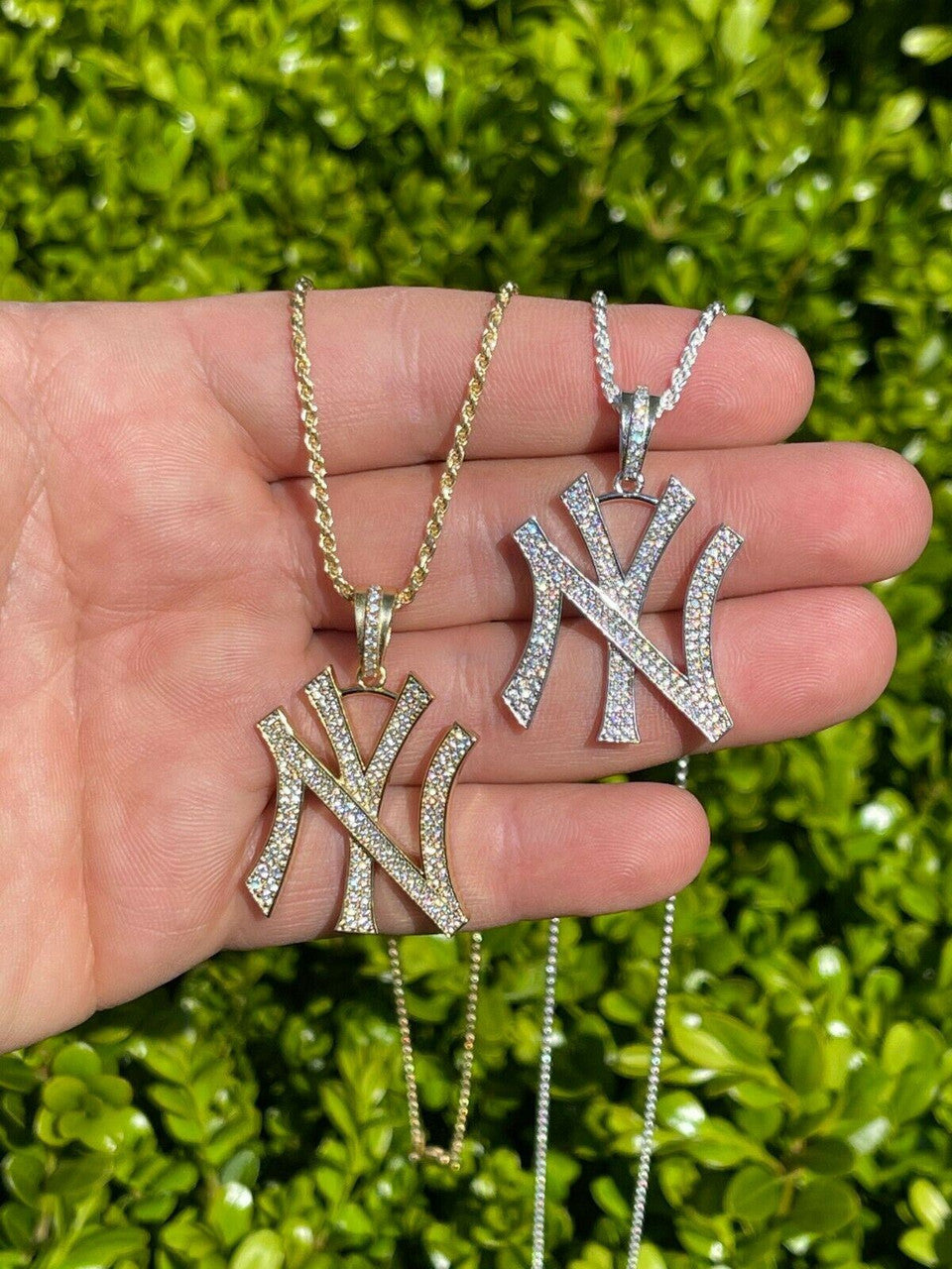Hip Hop New York Pendant - Iced Diamond Real 925 Silver Gold