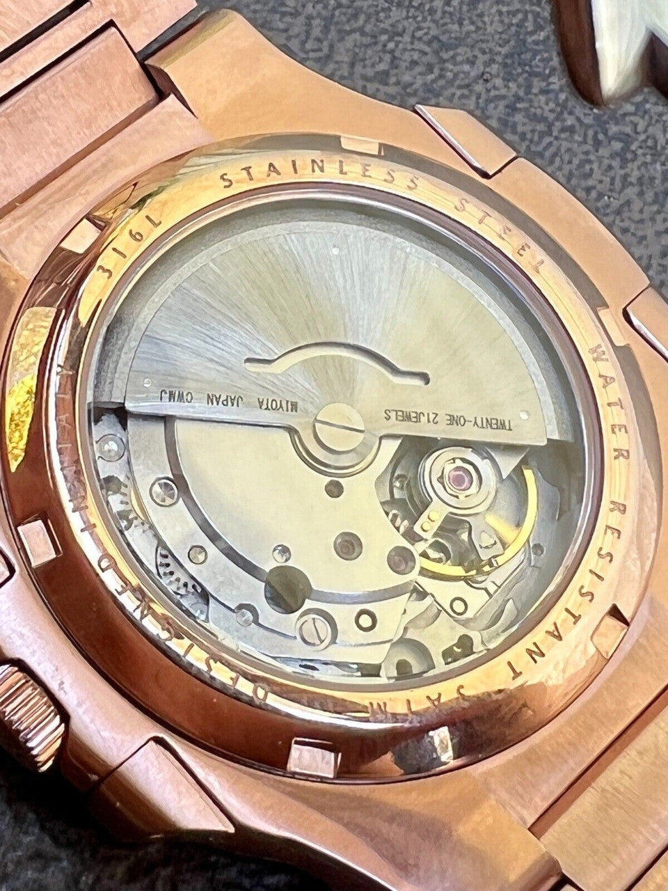 Hip Hop Real 14ct MOISSANITE Mens Watch Iced Stainless 14k Rose Gold Pass Diamond Test