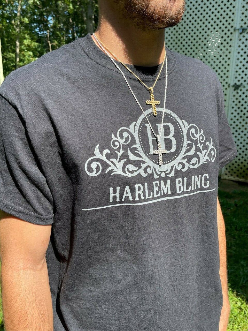 Hip Hop Real 925 Silver / Gold Cuban Link Cross Pendant Iced Hip Hop Diamond Necklace