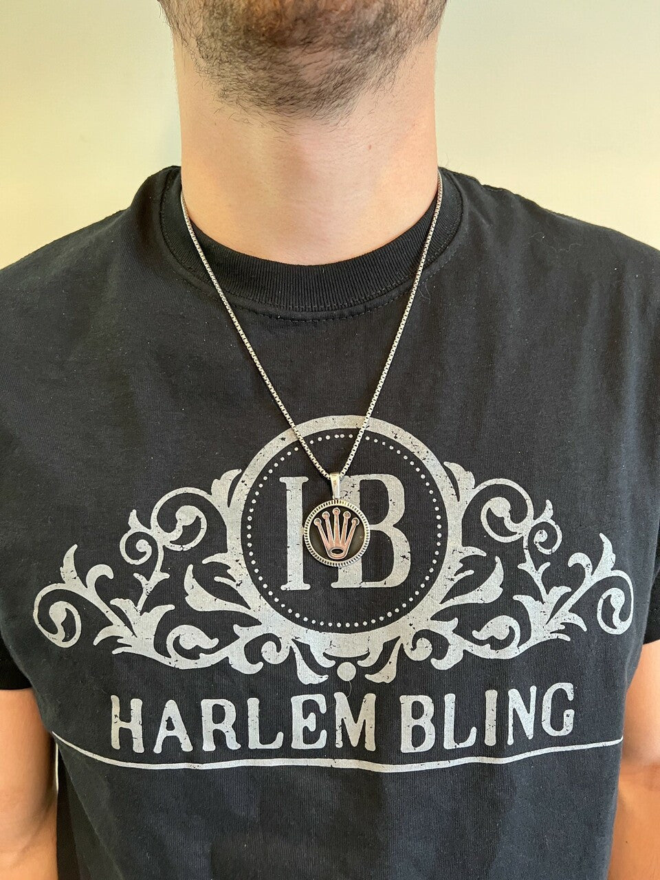 Hip Hop Real 925 Sterling Silver Rolex Chain with Pendant