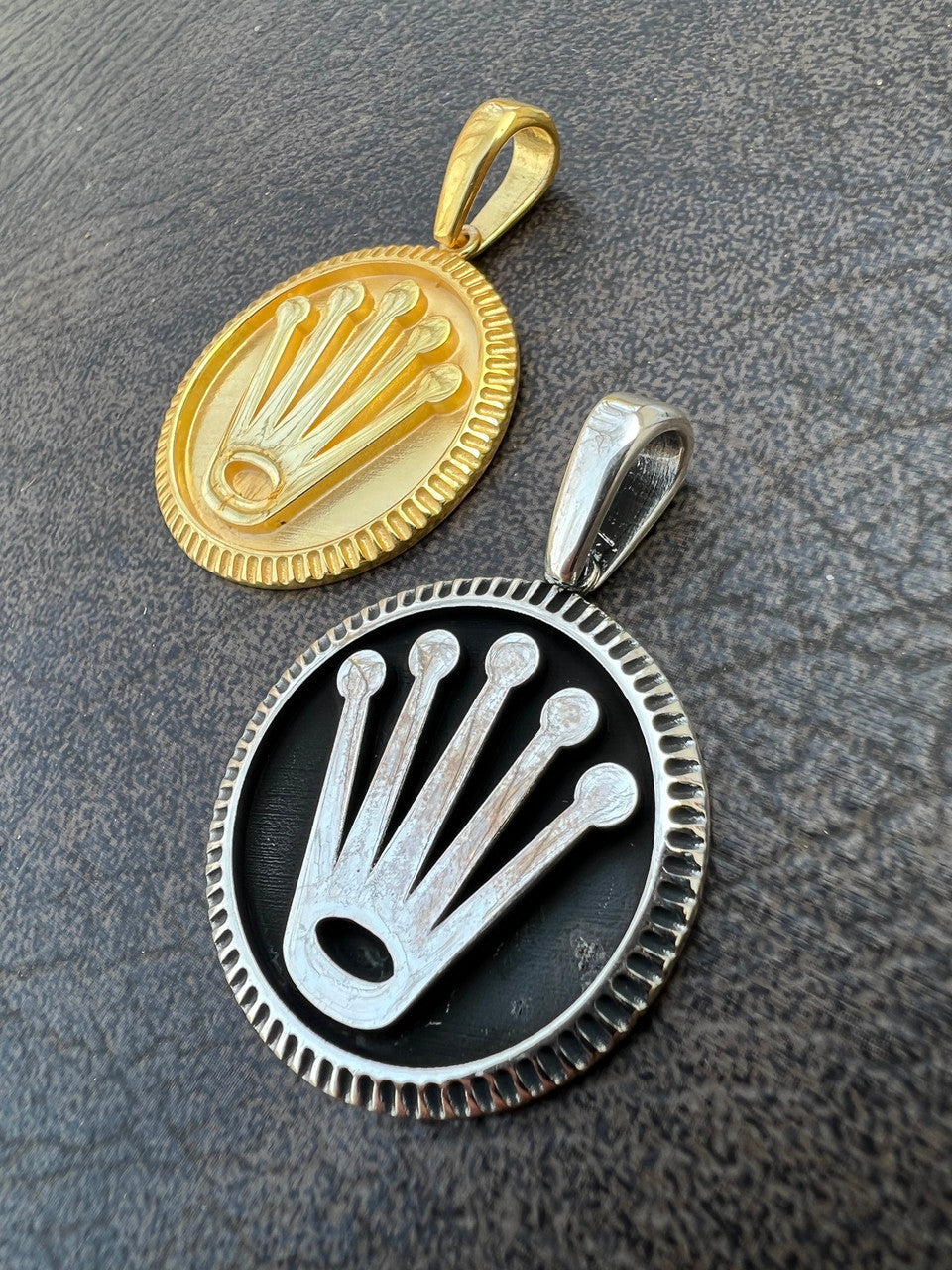 Hip Hop Real 925 Sterling Silver Rolex Chain with Pendant