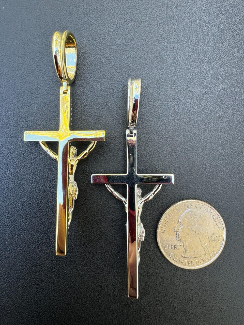 Hip Hop Real Iced Hip Hop Jesus On Cross Pendant - Real 925 Silver 2" Mens Necklace