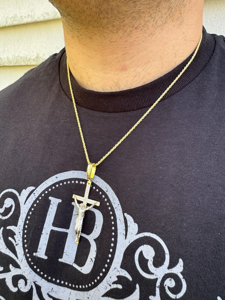 Hip Hop Real Iced Hip Hop Jesus On Cross Pendant - Real 925 Silver 2" Mens Necklace