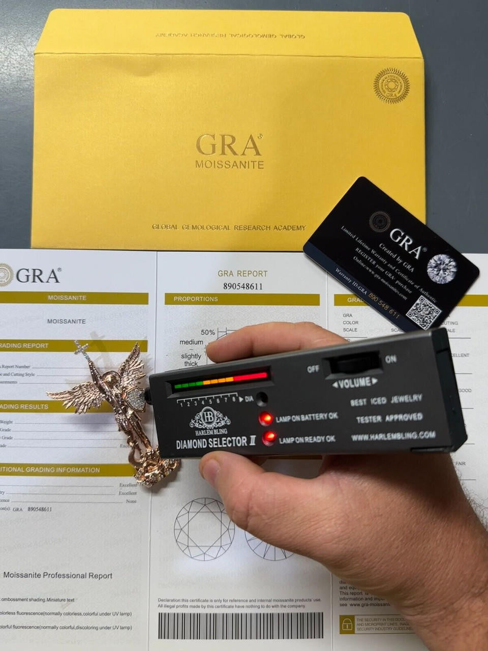 Hip Hop Real Iced MOISSANITE Saint Michael & Dragon Pendant 14k Rose Gold 925 Silver