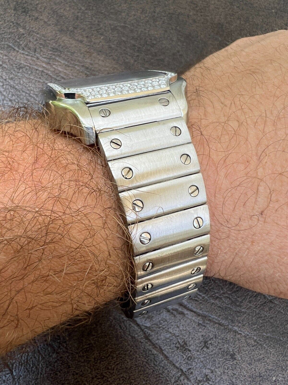 Hip Hop Real Mens 2.5ct MOISSANITE Watch Hip Hop Iced Automatic Movement Blue Face