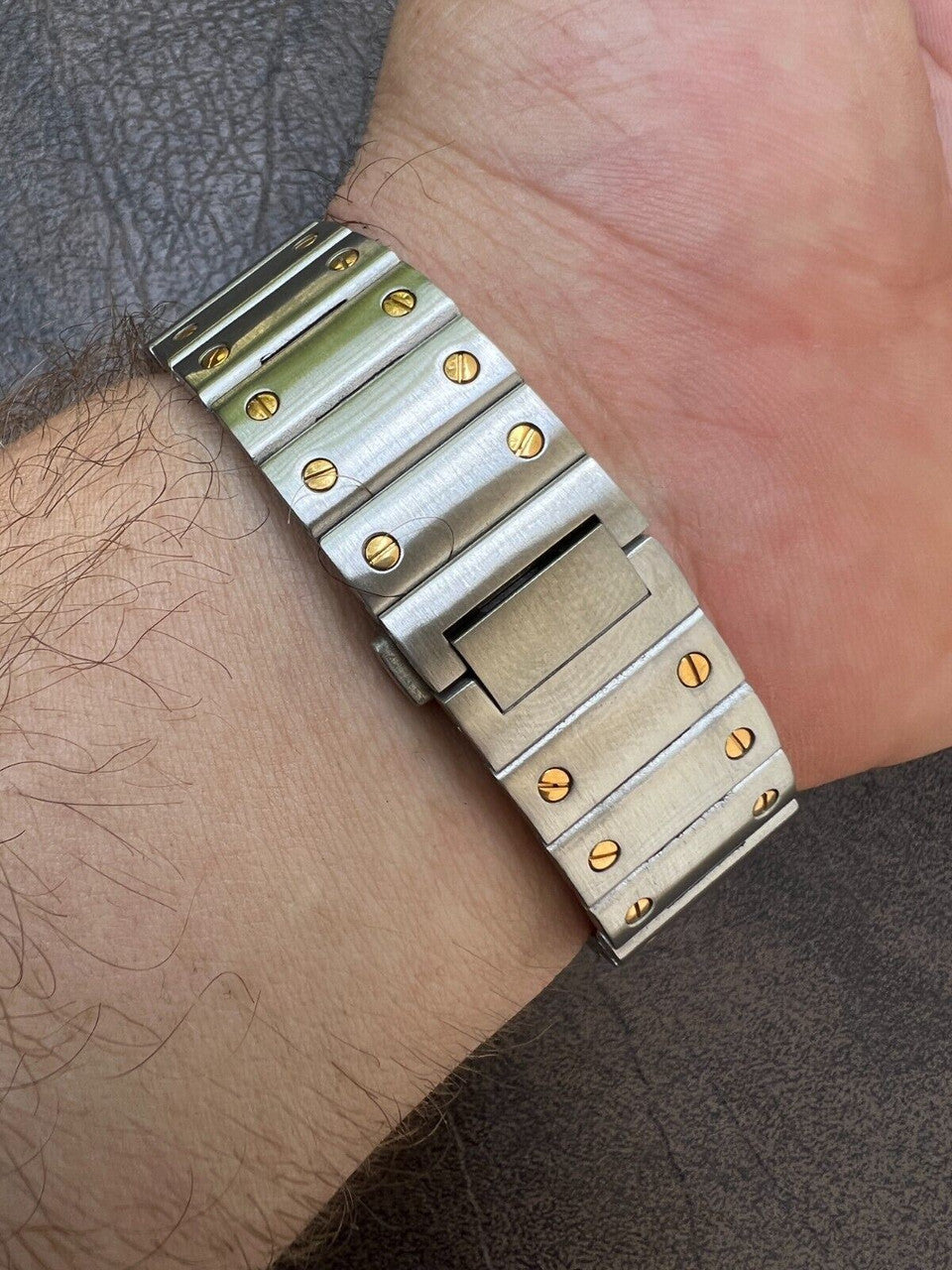 Hip Hop Real Mens 2.5ct MOISSANITE Watch Two Tone Gold Iced Automatic Movement Blue Face