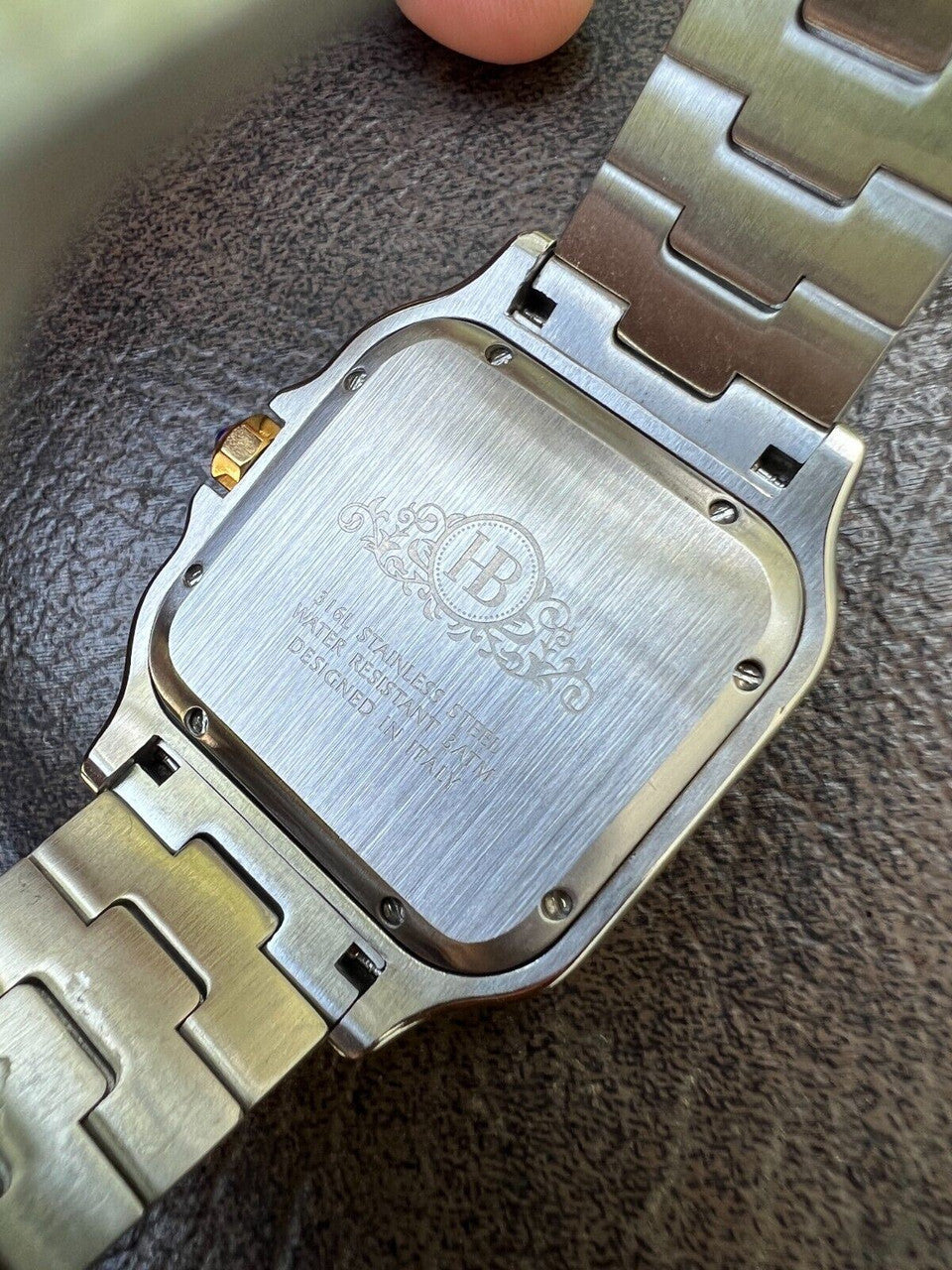 Hip Hop Real Mens 2.5ct MOISSANITE Watch Two Tone Gold Iced Automatic Movement Blue Face