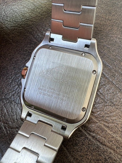 Hip Hop Real Mens 2.5ct MOISSANITE Watch Two Tone Rose Gold Iced Automatic Blue Face