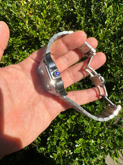 Hip Hop Real Mens MOISSANITE Watch Iced Automatic Movement Hip Hop Bust Down Skeleton