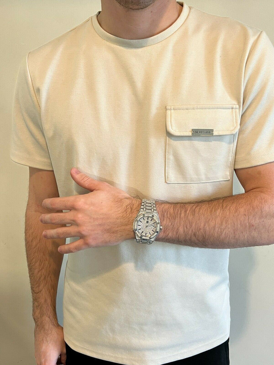 Real Mens Watch Fully Iced Bust Down Out Skeleton Back Automatic