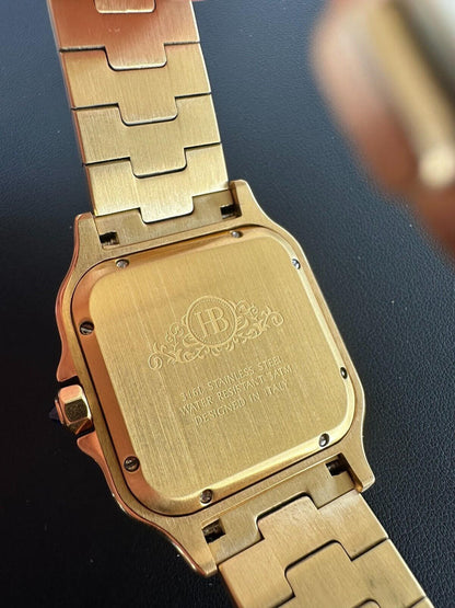 Hip Hop Real MOISSANITE Hip Hop Watch Fully Iced Mens Automatic Movement Gold Arabic