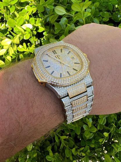 Hip Hop Real MOISSANITE Mens Watch Fully Iced Stainless Hip Hop Passes Diamond Tester