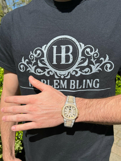 Hip Hop Real MOISSANITE Mens Watch Fully Iced Stainless Hip Hop Passes Diamond Tester