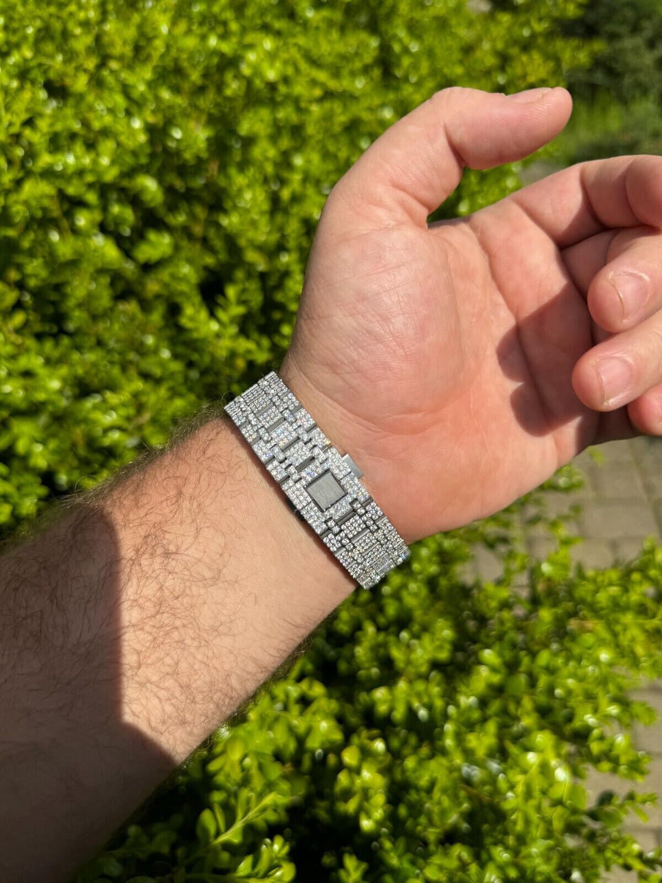 Hip Hop Real MOISSANITE Mens Watch Iced Large Stones No ID Hip Hop Passes Diamond Tester