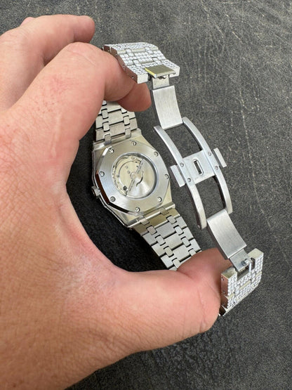 Hip Hop Real MOISSANITE Mens Watch Iced Large Stones No ID Hip Hop Passes Diamond Tester