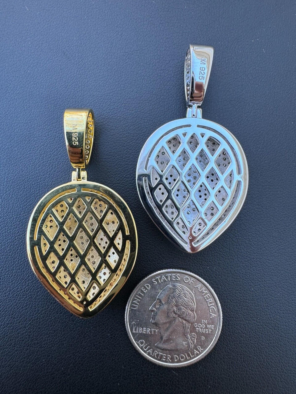 Hip Hop Real Moissanite Pendant Iced Alien Head UFO Emoji Necklace 925 Silver / 14k Gold