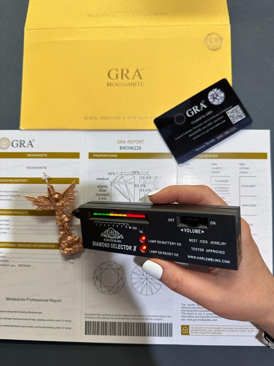 Hip Hop Real MOISSANITE Saint Michael & Dragon Pendant 14k Rose Gold Vermeil 925 Silver