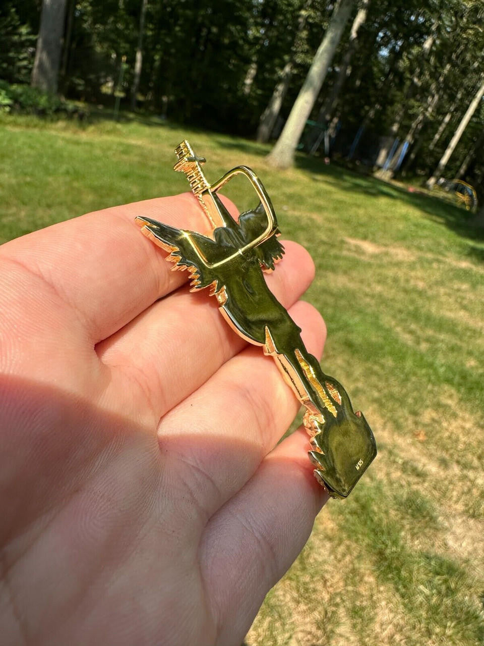 Hip Hop Real MOISSANITE Saint Michael Slaying Dragon Pendant 14k Gold Over 925 Silver