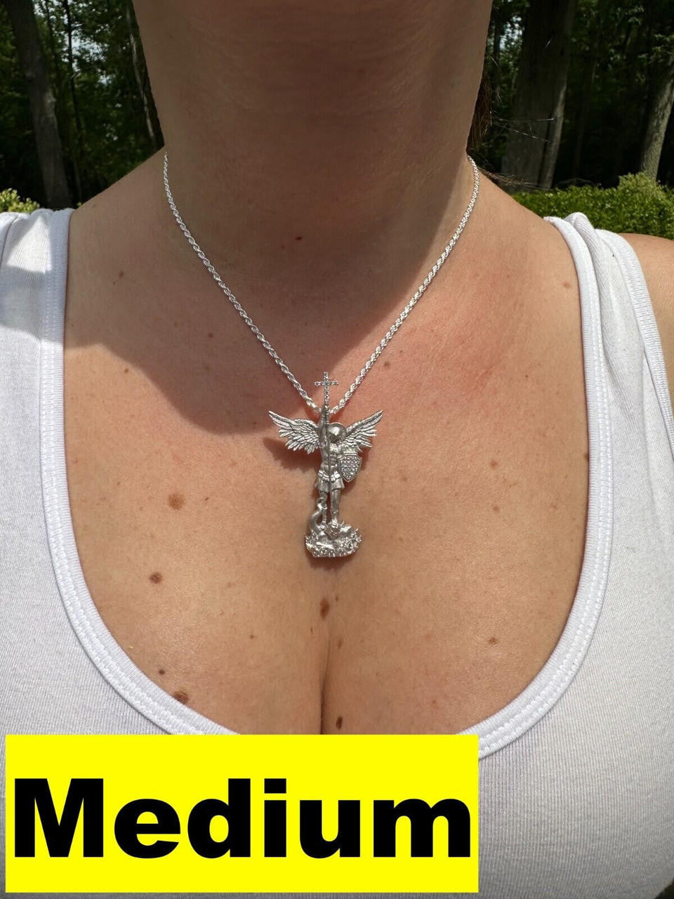 925 Silver St Michael Necklace | Archangel Pendant - 3 Sizes