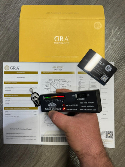 Hip Hop Real Moissanite Scream Mask Ghostface Iced Pendant Necklace 925 Silver / Gold