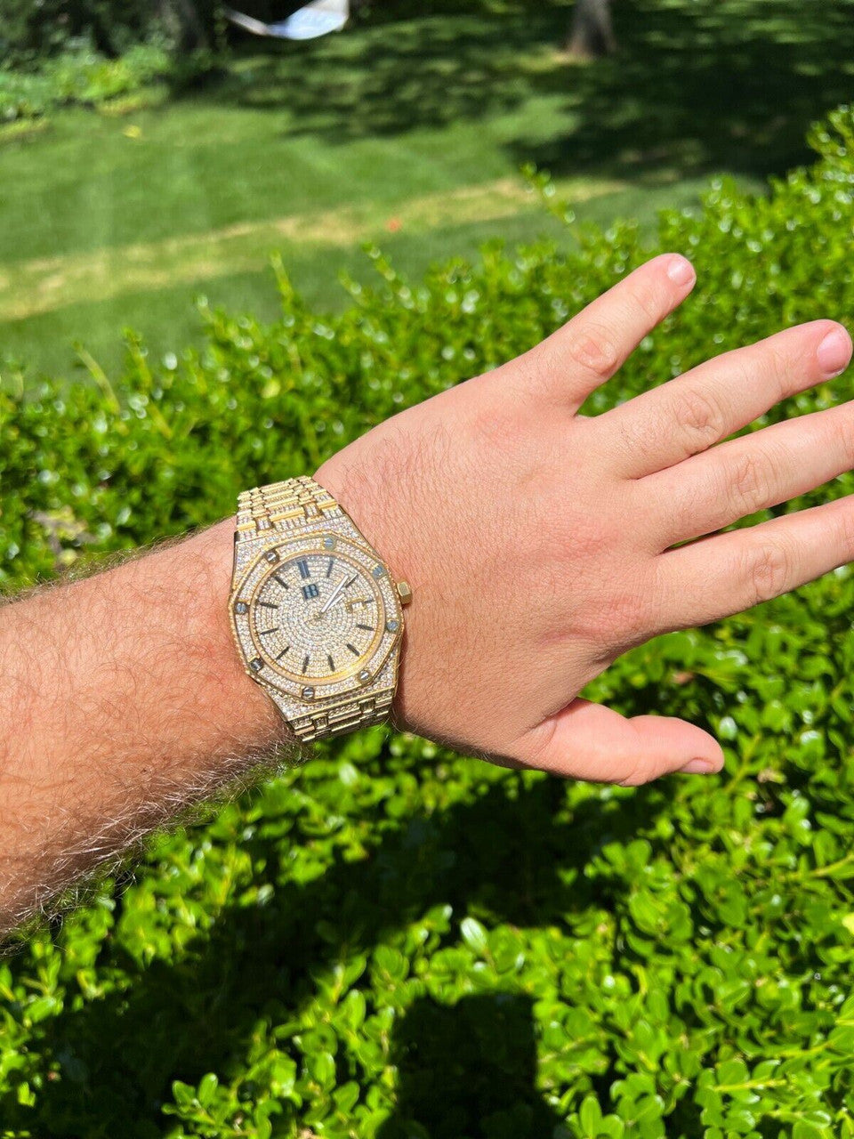 Hip Hop Real MOISSANITE Skeleton Watch Out Iced Gold Hip Hop Pass Diamond Test Bust Down