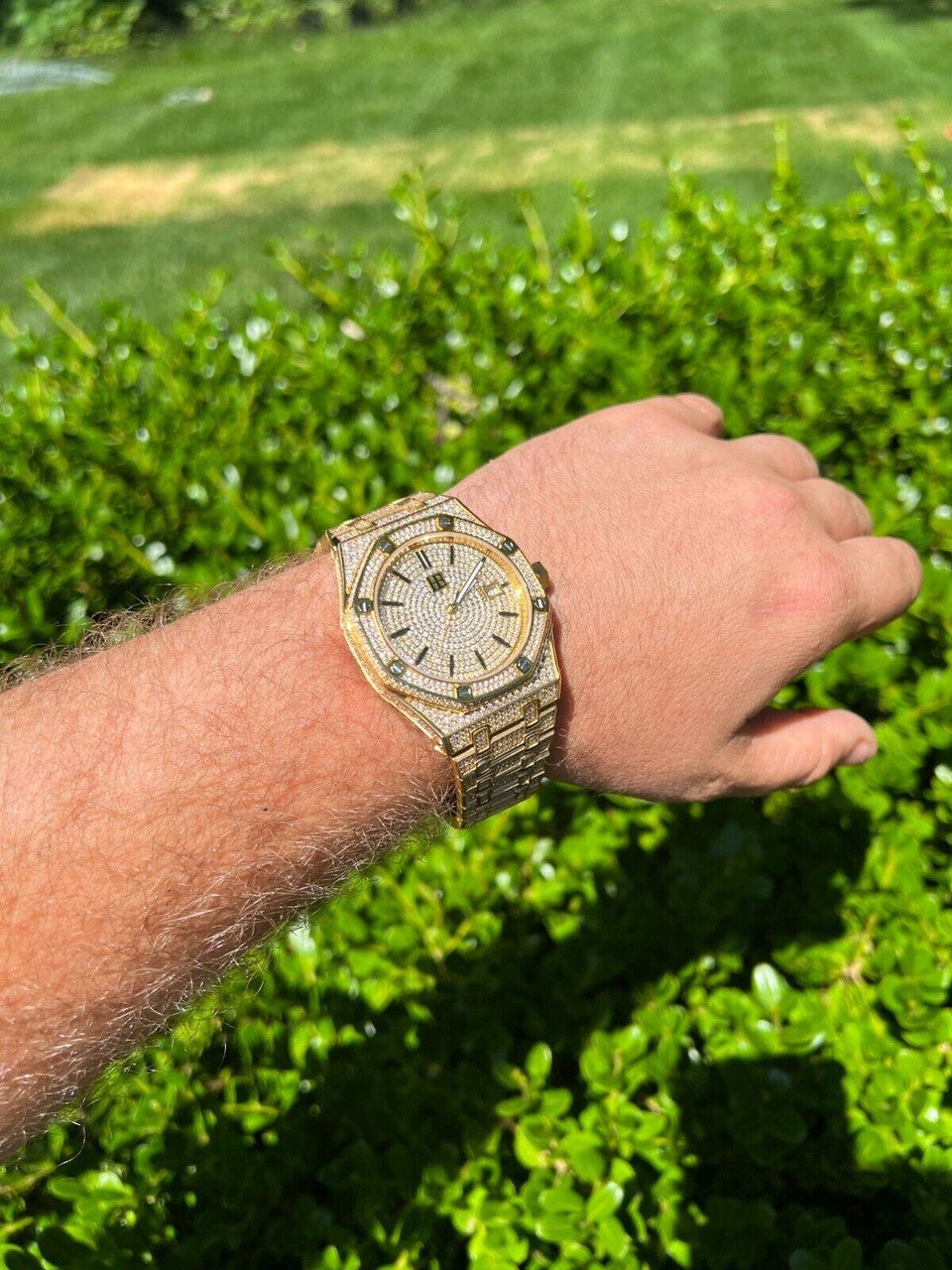 Hip Hop Real MOISSANITE Skeleton Watch Out Iced Gold Hip Hop Pass Diamond Test Bust Down