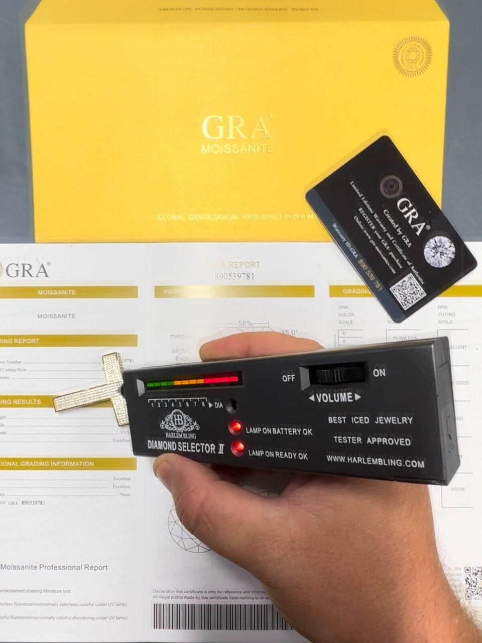 Hip Hop Solid 10k Yellow Gold 3ct VVS Moissanite Cross Pendant Necklace 19g Mens Large