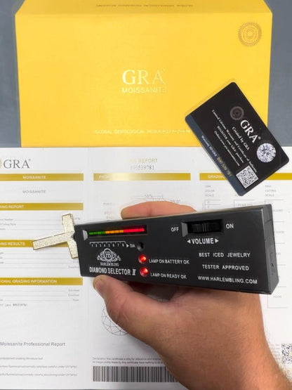 Hip Hop Solid 10k Yellow Gold 3ct VVS Moissanite Cross Pendant Necklace 19g Mens Large