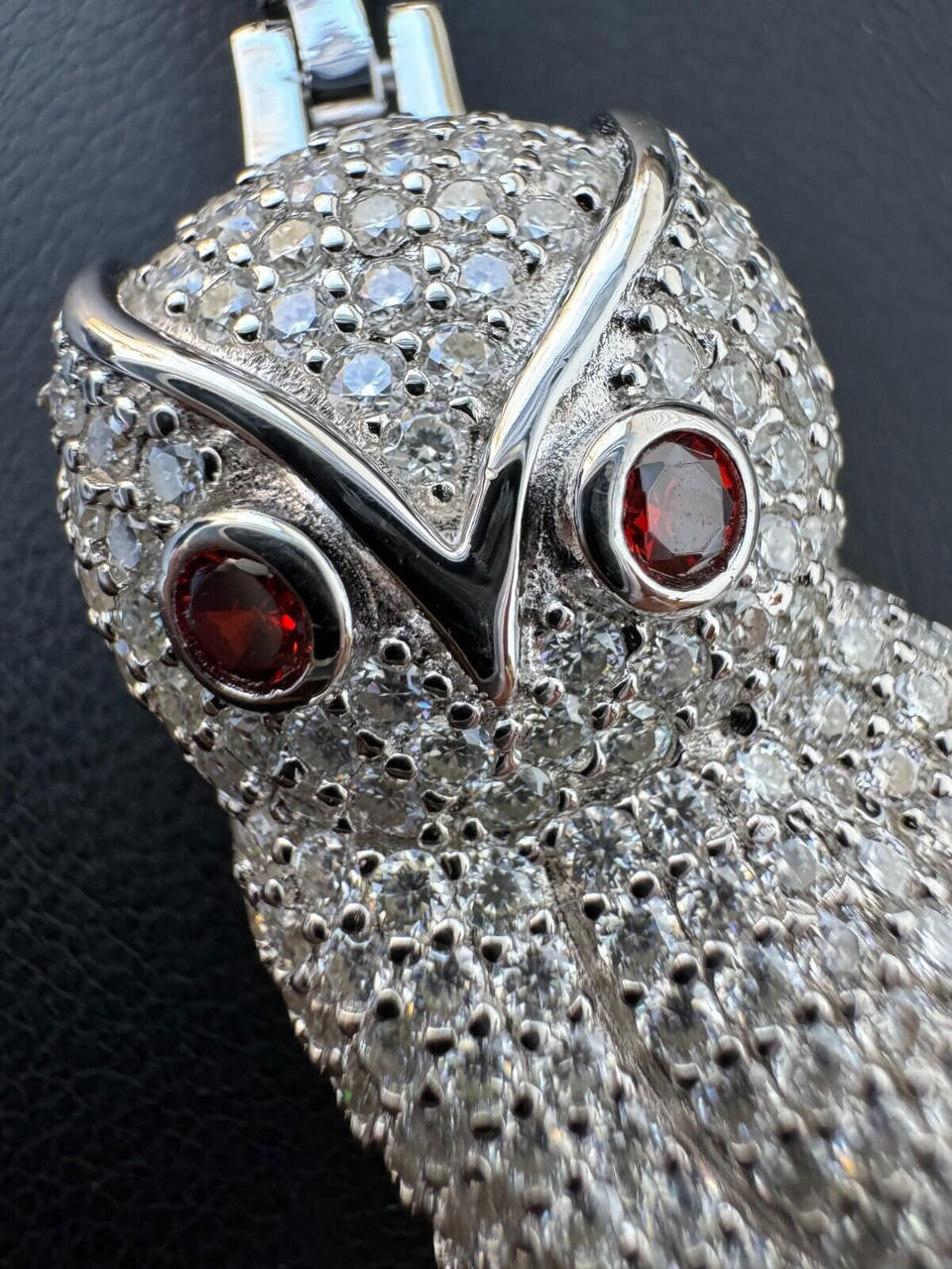 Iced MOISSANITE 925 Silver Gold Plated Hip Hop Owl Pendant Rapper OVO Necklace