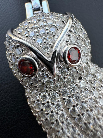 Iced MOISSANITE 925 Silver Gold Plated Hip Hop Owl Pendant Rapper OVO Necklace
